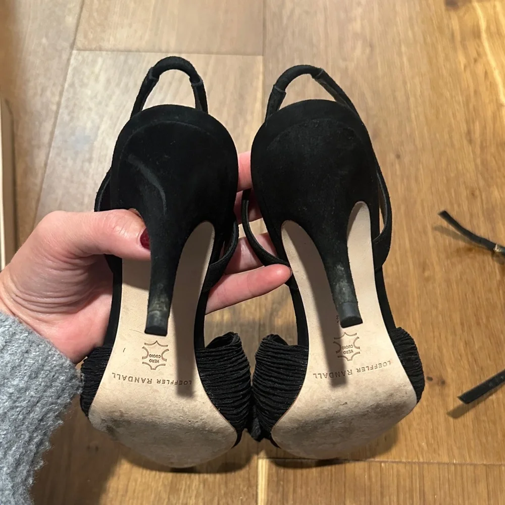 Loeffler Randall Black Bow Pointed Heels - Picture 3 of 6